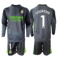 Dětský fotbalový dres Real Madrid Thibaut Courtois #1 Brankářské 2025-26 Třetí Dlouhý Rukáv (+ trenýrky)